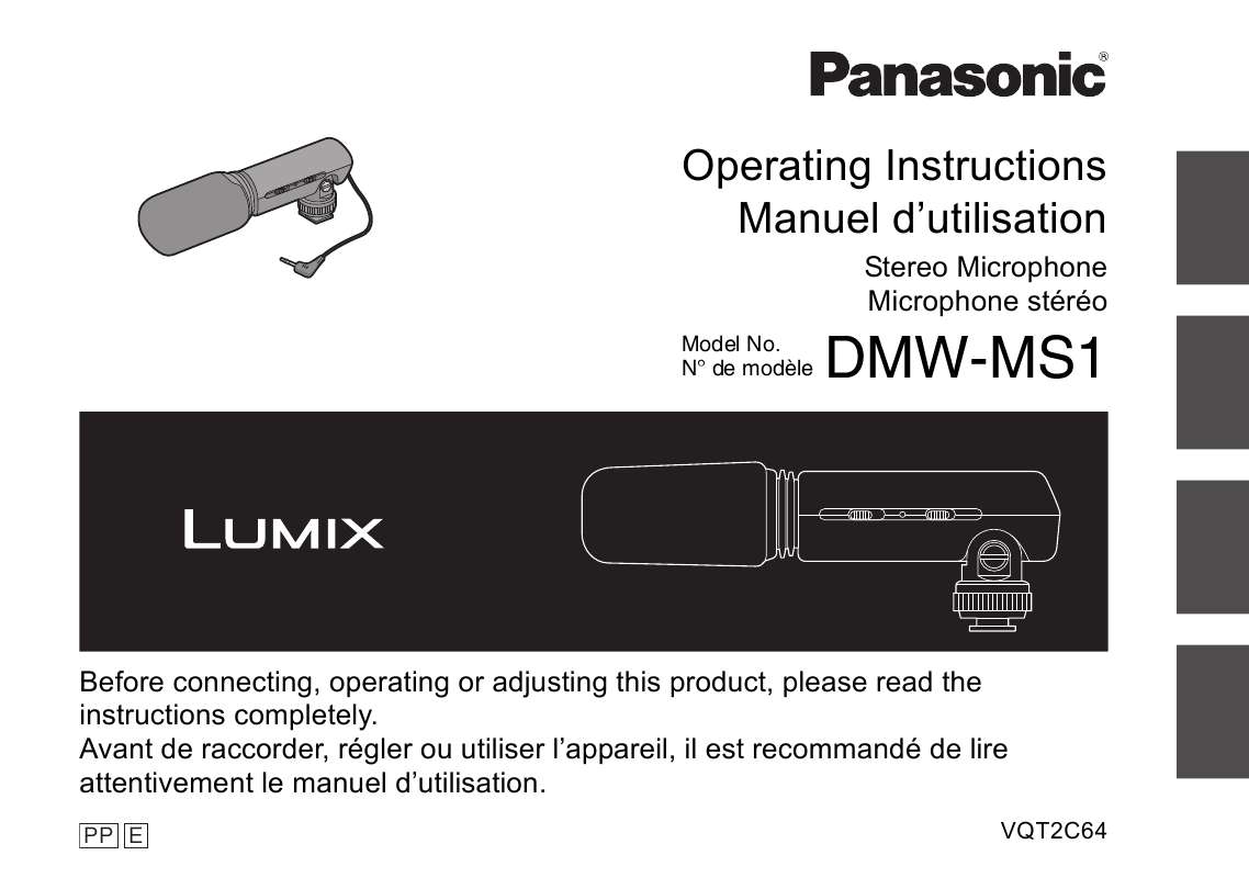 Guide utilisation PANASONIC DMW-MS1E  de la marque PANASONIC
