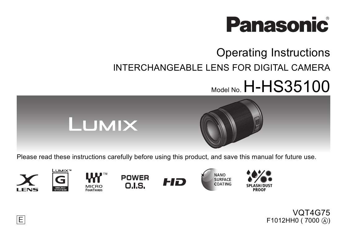 Guide utilisation  PANASONIC HH-S35100E  de la marque PANASONIC