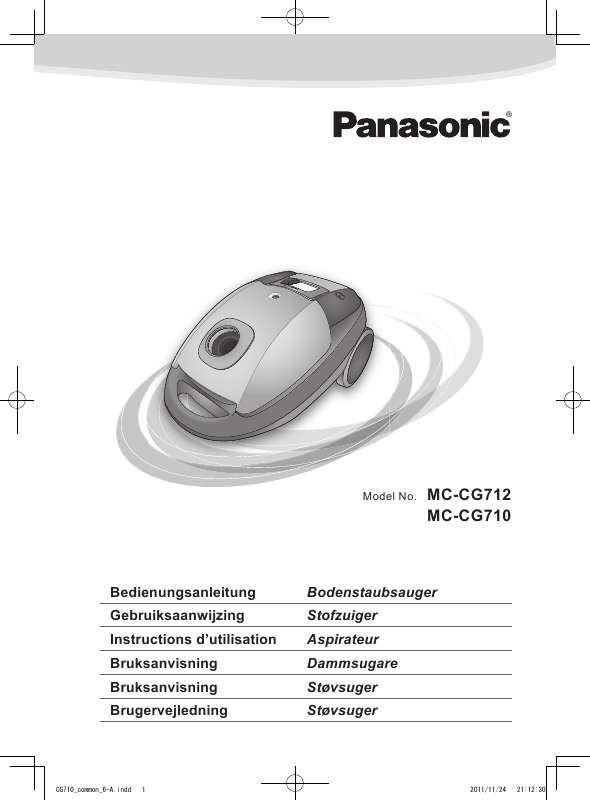 Guide utilisation PANASONIC MC-CG710 de la marque PANASONIC