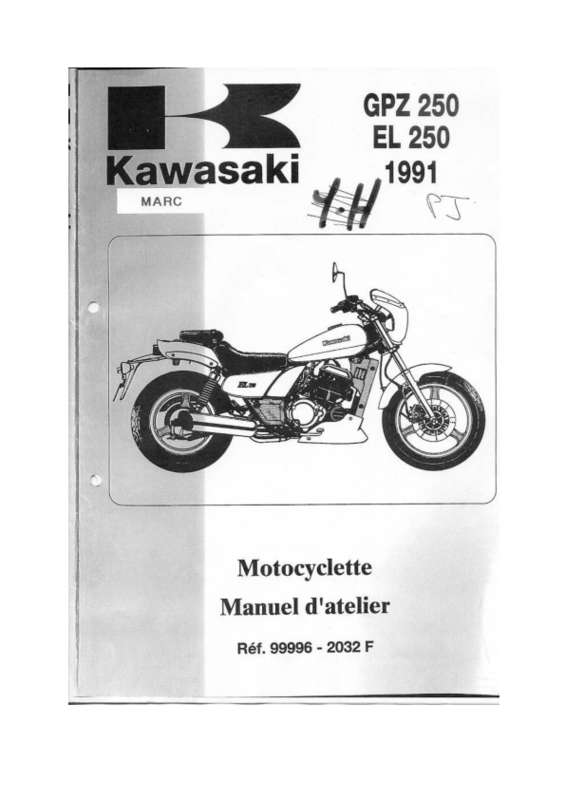 Guide utilisation  KAWASAKI GPZ 250  de la marque KAWASAKI