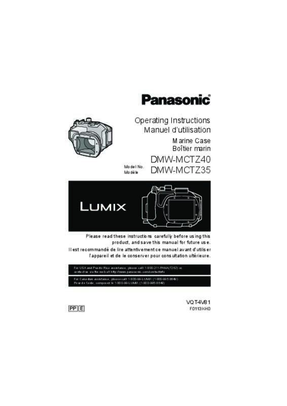 Guide utilisation PANASONIC DMWMCTZ40PP  de la marque PANASONIC