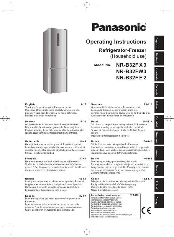 Guide utilisation PANASONIC NR-B32FE2 de la marque PANASONIC