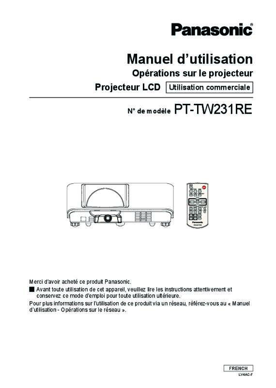 Guide utilisation PANASONIC PT-TW231R  de la marque PANASONIC