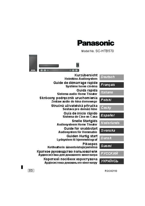Guide utilisation PANASONIC SC-HTB570EGS  de la marque PANASONIC