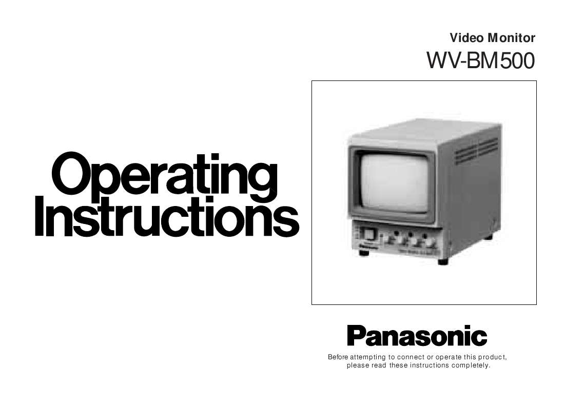 Guide utilisation  PANASONIC WVBM500  de la marque PANASONIC