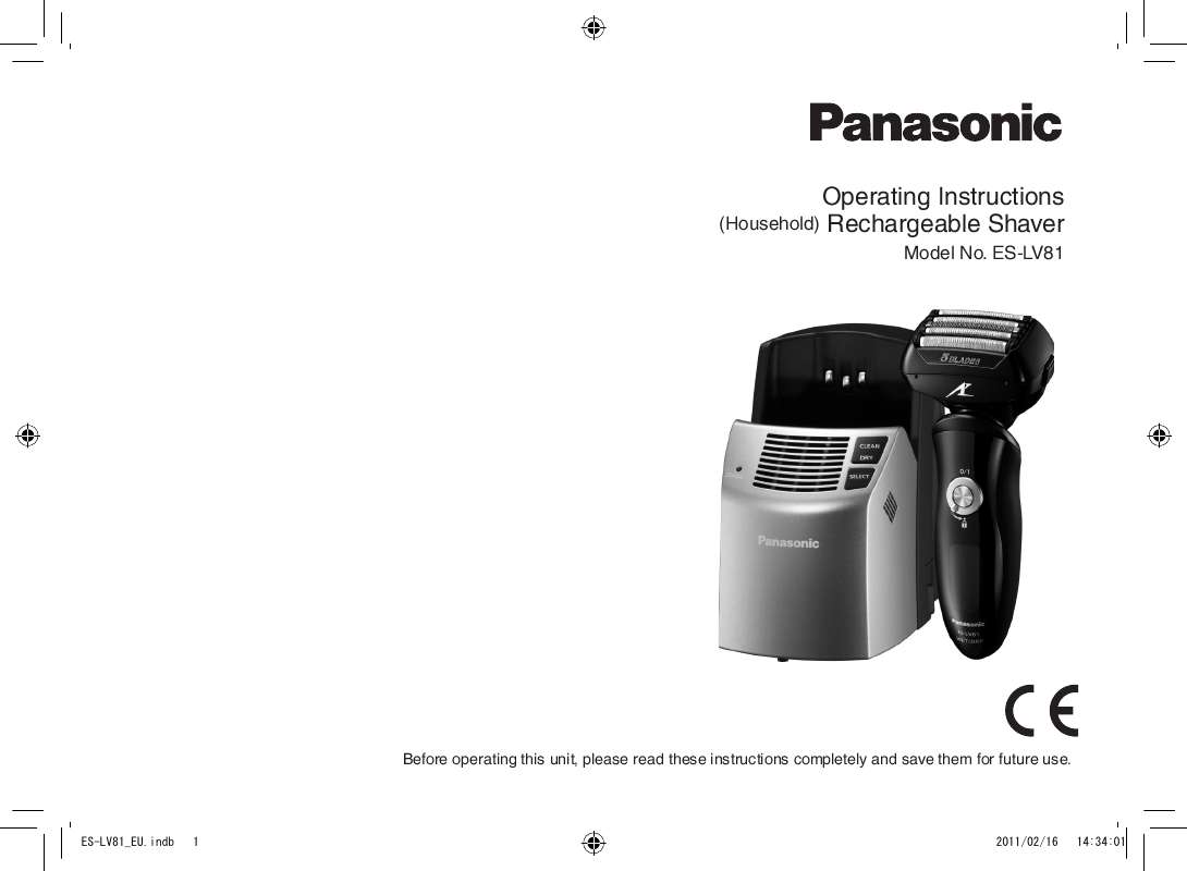 Guide utilisation PANASONIC ES-LV81  de la marque PANASONIC