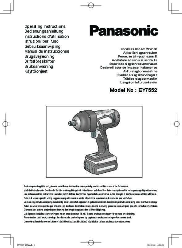 Guide utilisation PANASONIC EY-7552  de la marque PANASONIC