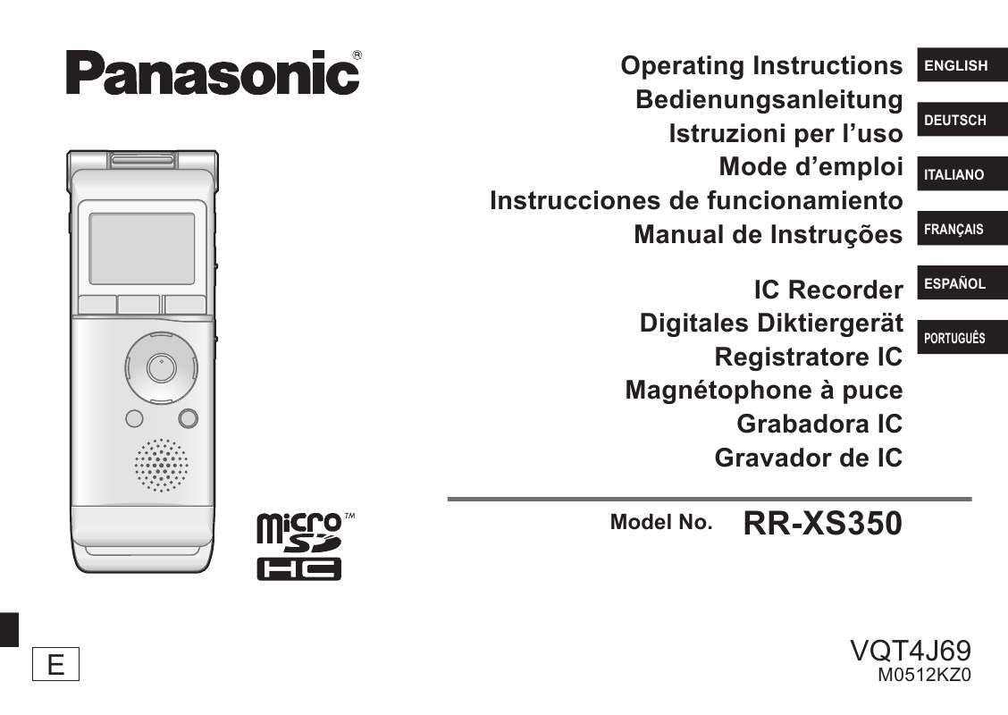Guide utilisation PANASONIC RR-XS350E  de la marque PANASONIC