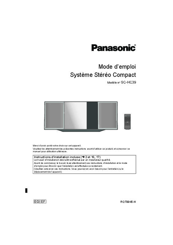Guide utilisation PANASONIC SC-HC39EG  de la marque PANASONIC