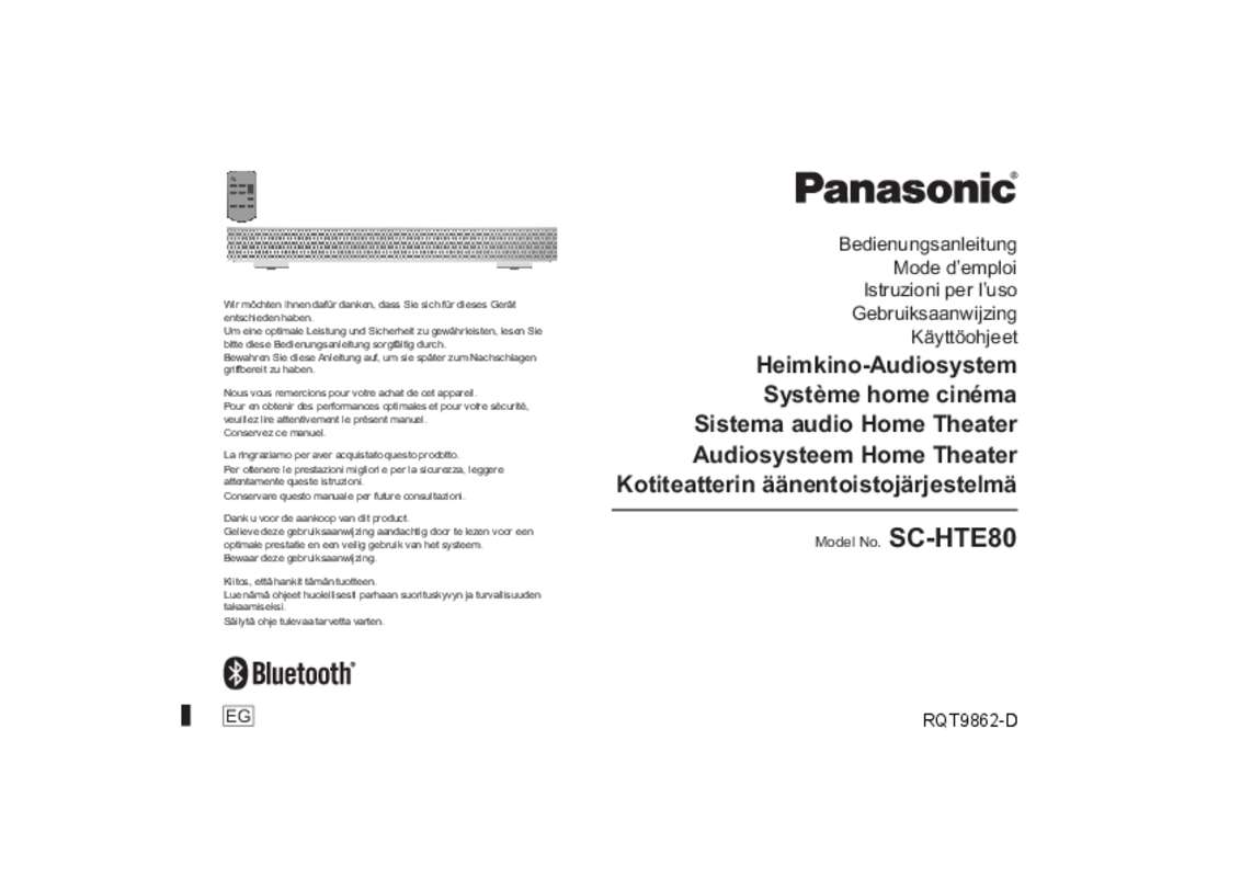Guide utilisation PANASONIC SC-HTE80EG  de la marque PANASONIC