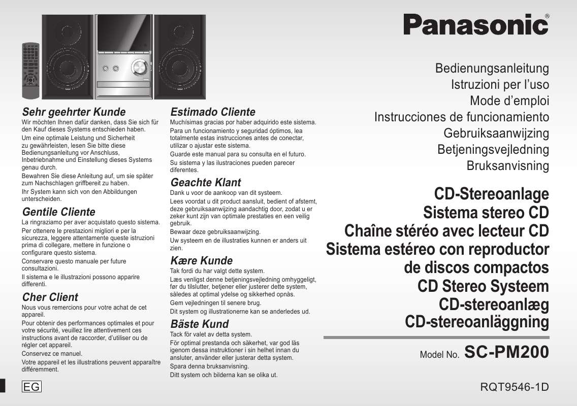 Guide utilisation PANASONIC SC-PM200  de la marque PANASONIC