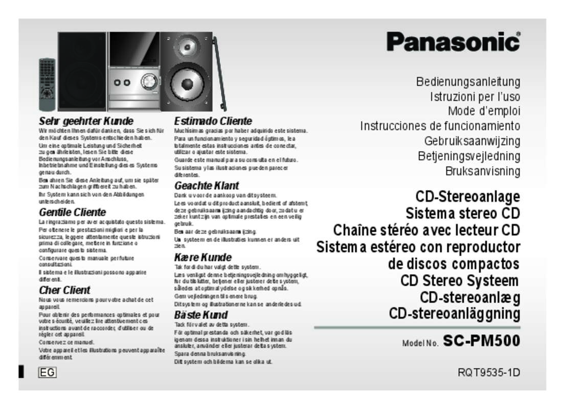 Guide utilisation PANASONIC SC-PM500  de la marque PANASONIC