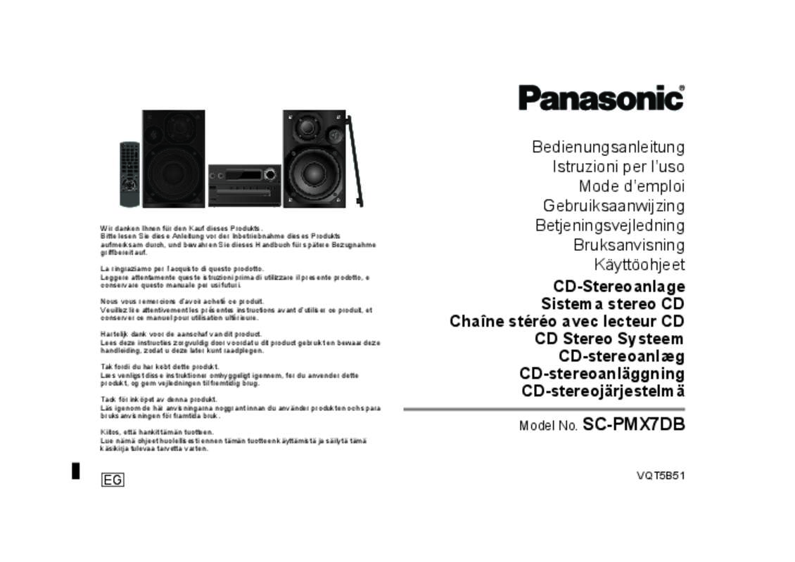 Guide utilisation PANASONIC SC-PMX7DBEG  de la marque PANASONIC