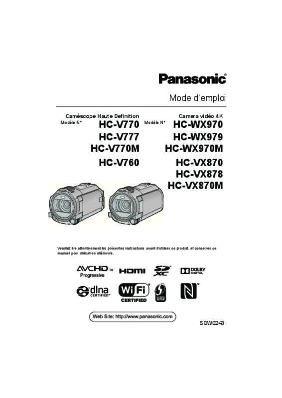 Guide utilisation  PANASONIC HCV760EF  de la marque PANASONIC