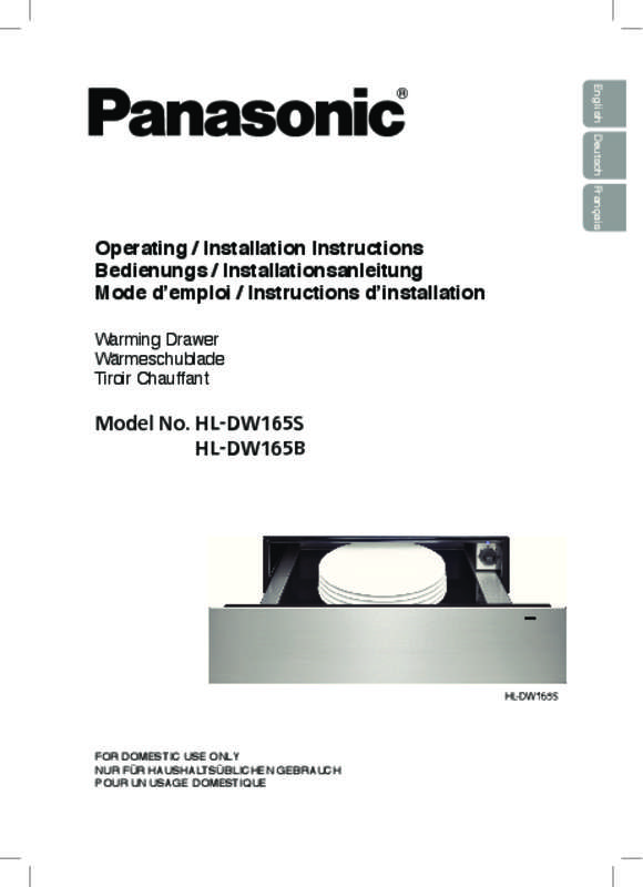 Guide utilisation PANASONIC HLDW165B  de la marque PANASONIC