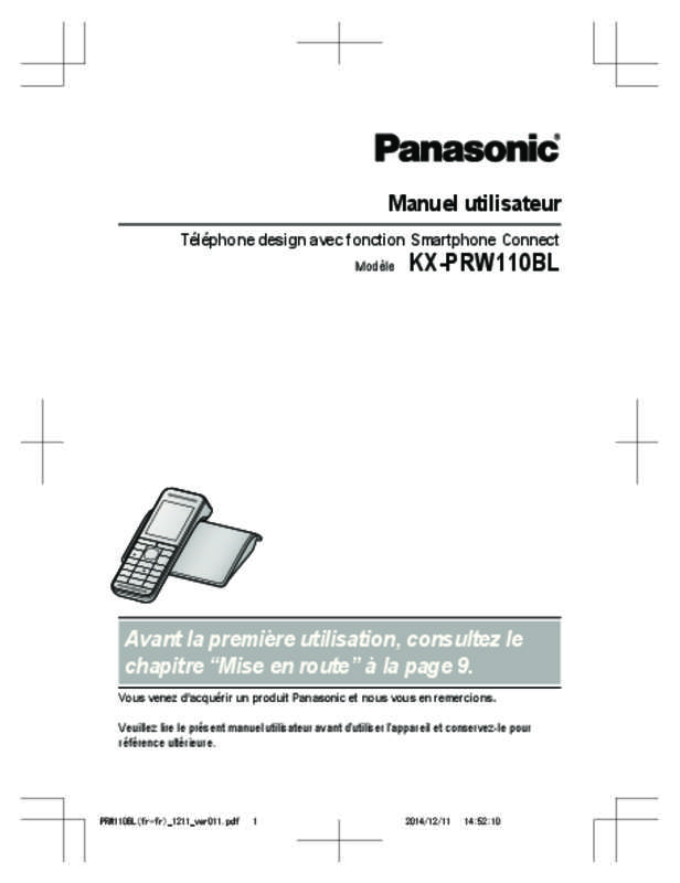 Guide utilisation  PANASONIC KXPRW110BL  de la marque PANASONIC