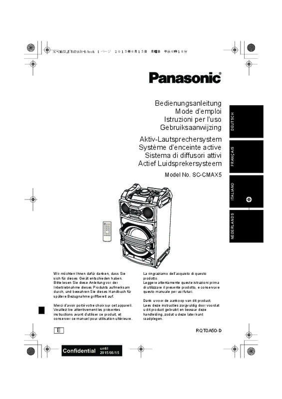 Guide utilisation PANASONIC SC-CMAX5  de la marque PANASONIC