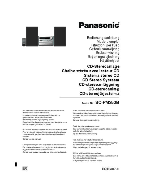 Guide utilisation PANASONIC SC-PM250BEG  de la marque PANASONIC