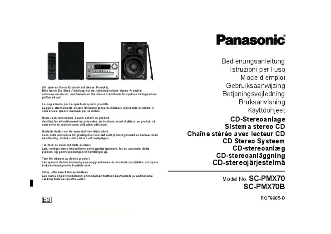 Guide utilisation PANASONIC SC-PMX70BEG  de la marque PANASONIC