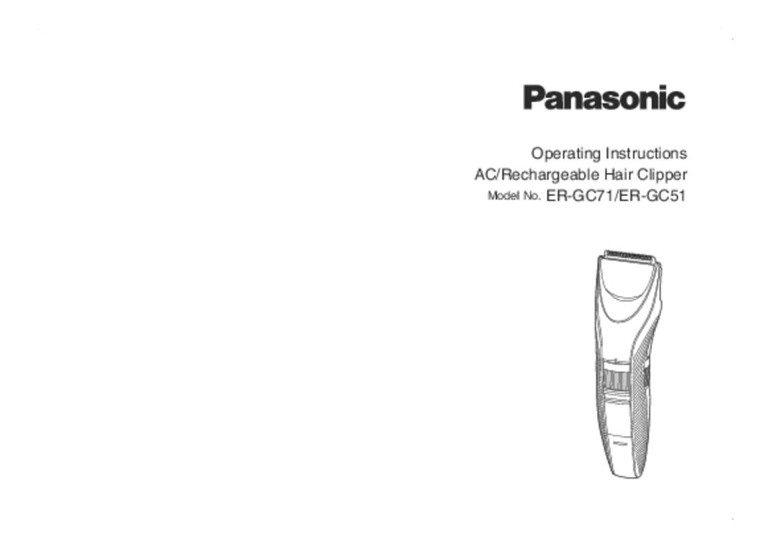 Guide utilisation PANASONIC ER-GC51  de la marque PANASONIC