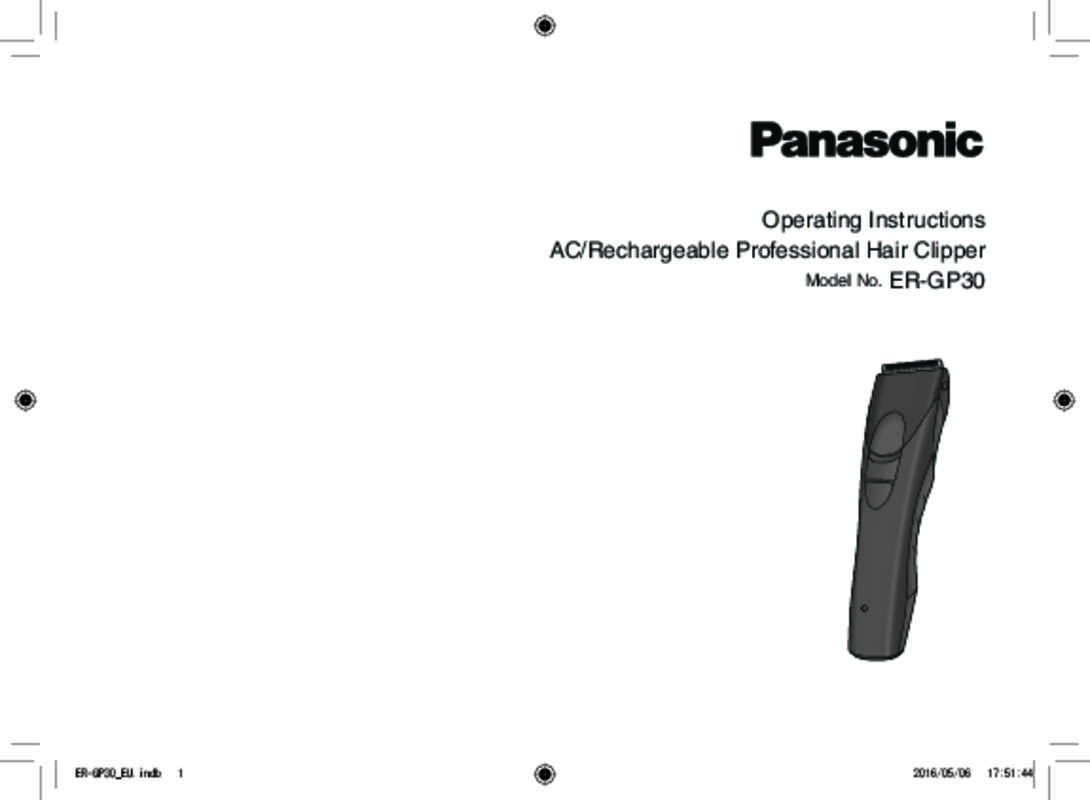 Guide utilisation PANASONIC ER-GP30  de la marque PANASONIC