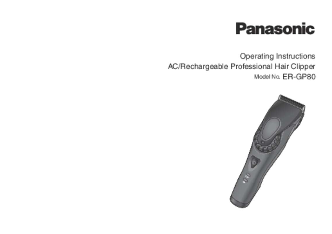 Guide utilisation PANASONIC ER-GP80  de la marque PANASONIC