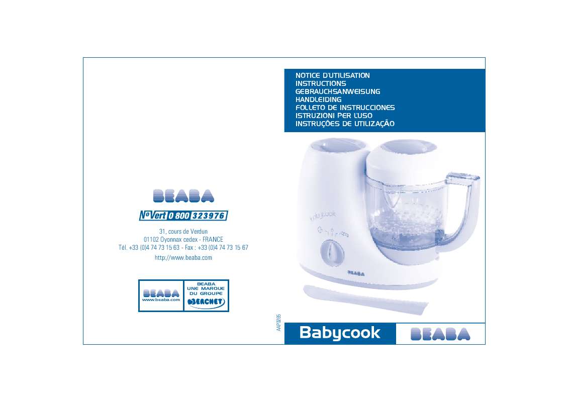 Guide utilisation BEABA 912253 BABYCOOK DUO  de la marque BEABA
