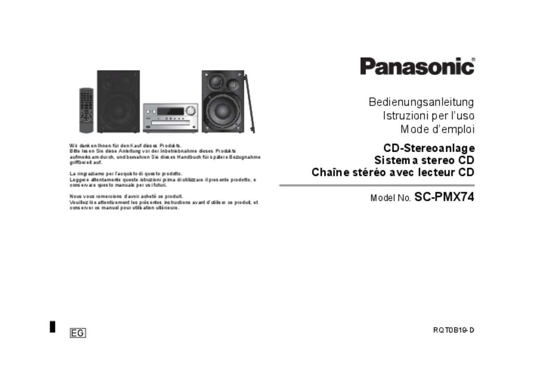 Guide utilisation PANASONIC SC-PMX74EG  de la marque PANASONIC