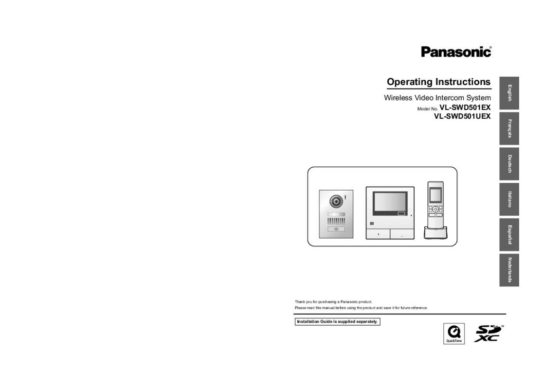 Guide utilisation  PANASONIC VL-SWD501EX  de la marque PANASONIC