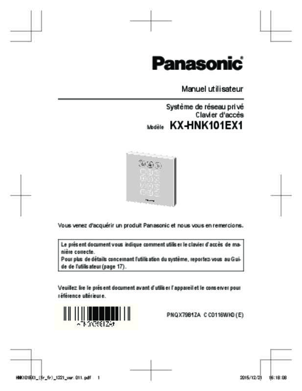 Guide utilisation PANASONIC KX-HNK101EX1  de la marque PANASONIC