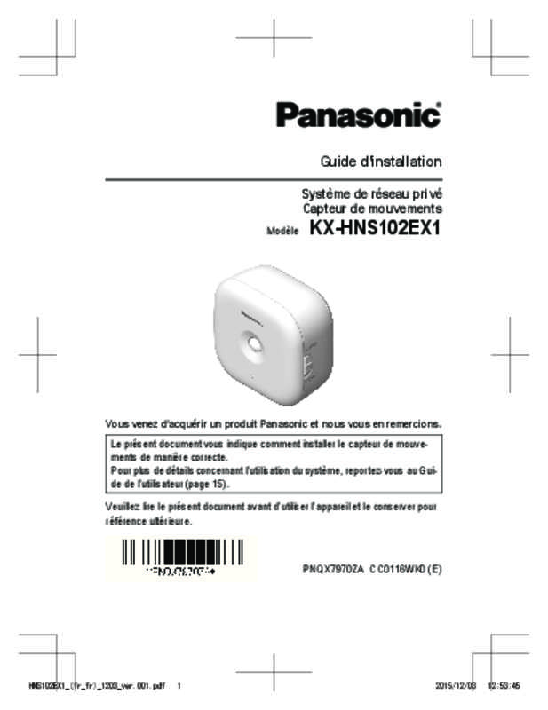 Guide utilisation PANASONIC KX-HNS102EX1  de la marque PANASONIC