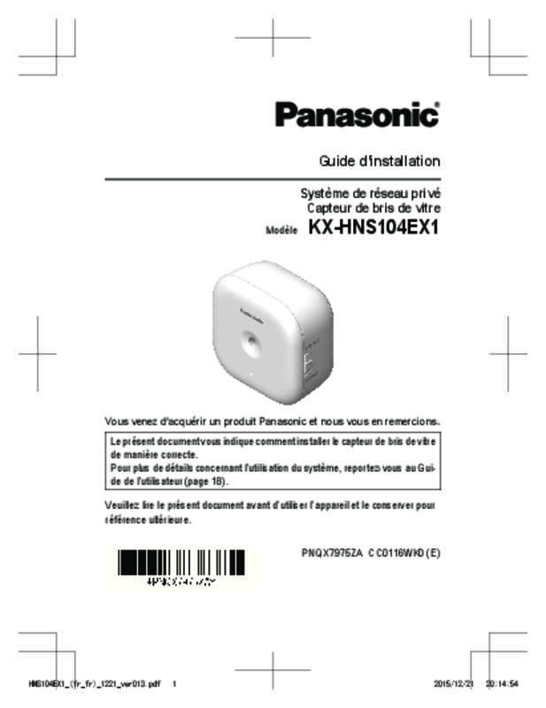 Guide utilisation PANASONIC KX-HNS104EX1  de la marque PANASONIC