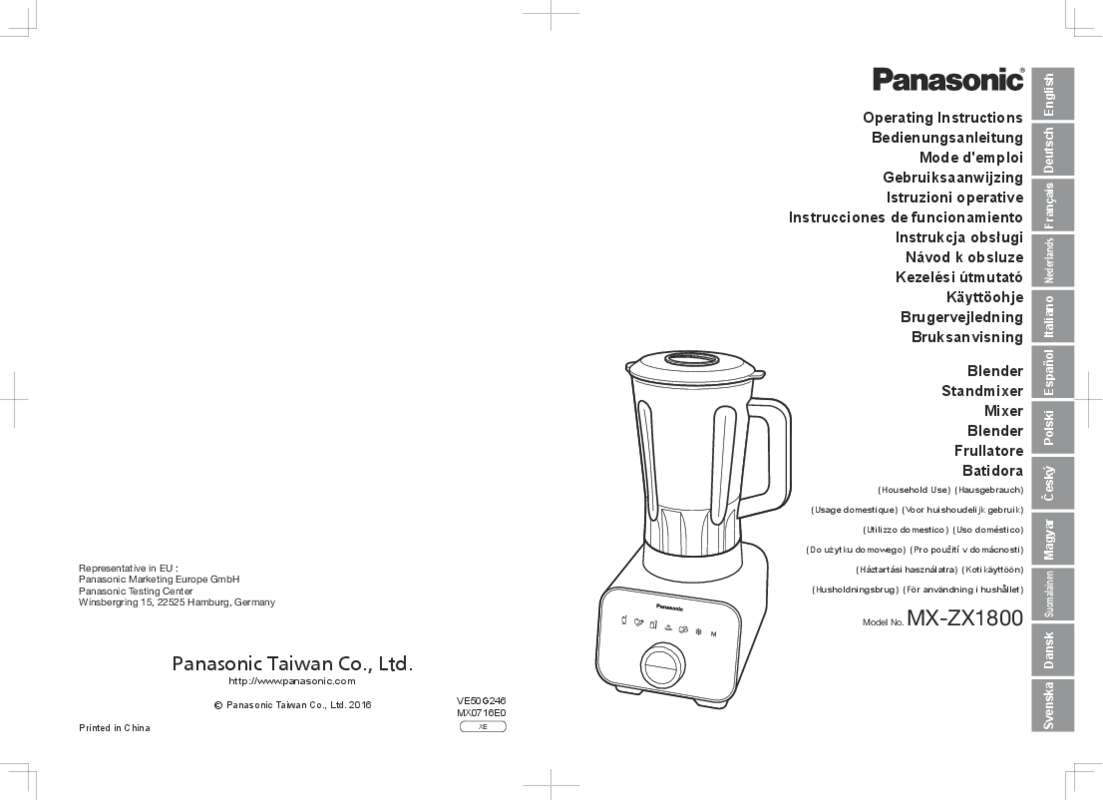 Guide utilisation  PANASONIC MX-ZX1800  de la marque PANASONIC