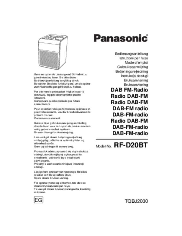 Guide utilisation PANASONIC RF-D20BTEG  de la marque PANASONIC