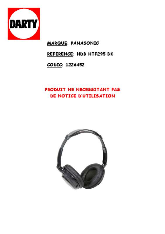 Guide utilisation PANASONIC RP-HTF295  de la marque PANASONIC