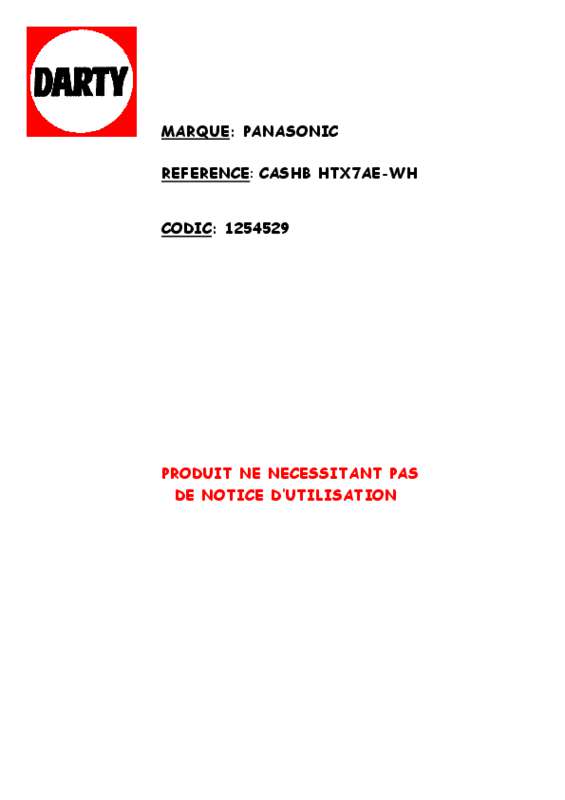 Guide utilisation PANASONIC RP-HTX7  de la marque PANASONIC