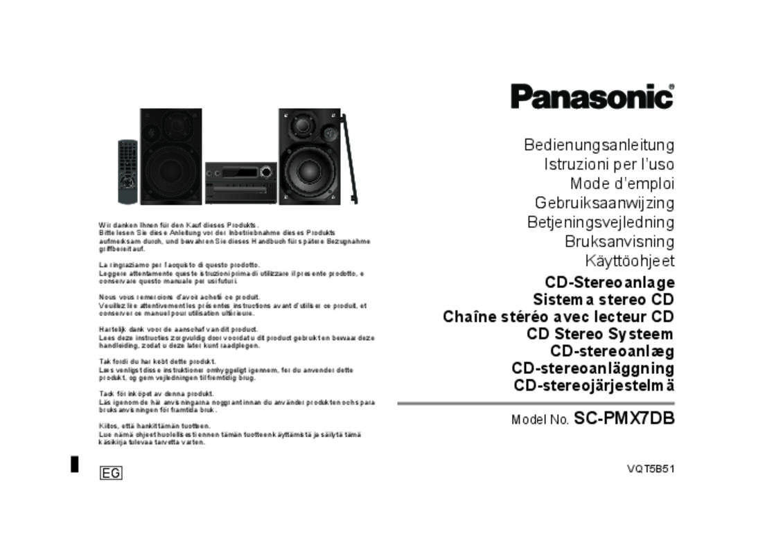 Guide utilisation PANASONIC SC-PMX7EG-S BT  de la marque PANASONIC