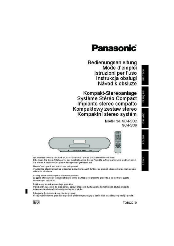 Guide utilisation PANASONIC SC-RS30EG  de la marque PANASONIC
