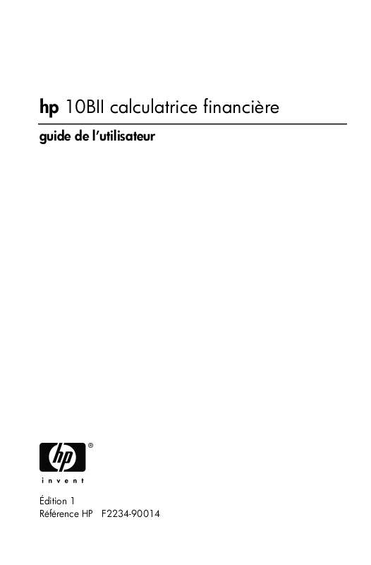 Guide utilisation  HP 10BII BUSINESS CALCULATOR  de la marque HP