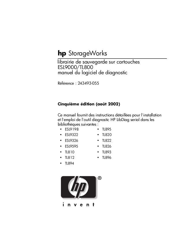 Guide utilisation HP COMPAQ STORAGEWORKS TL895 DLT LIBRARY  de la marque HP