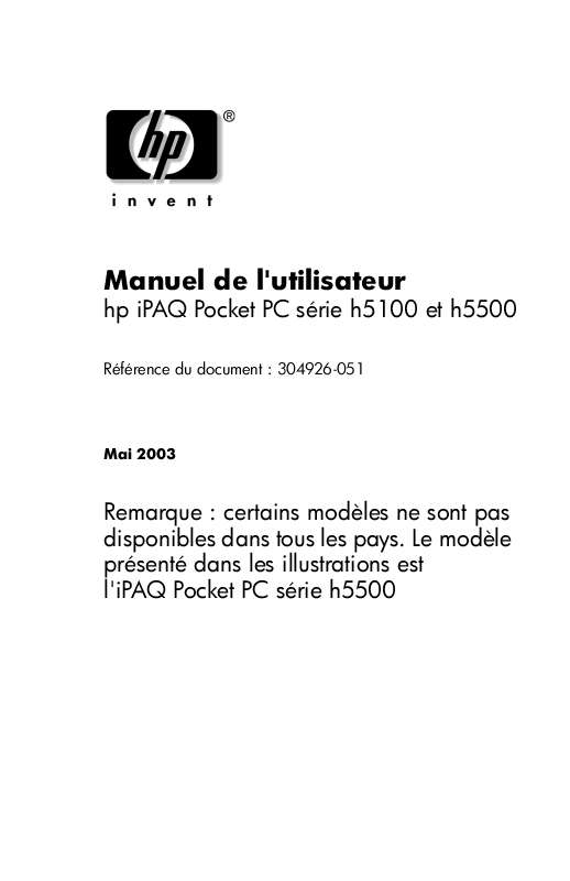 Guide utilisation HP IPAQ H5500 POCKET PC  de la marque HP