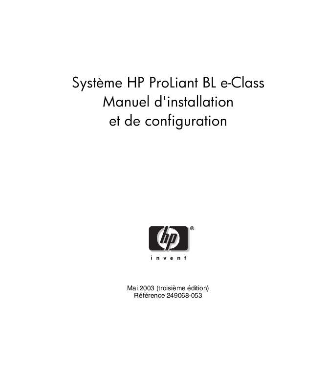 Guide utilisation HP PROLIANT BL10E G2 SERVER  de la marque HP