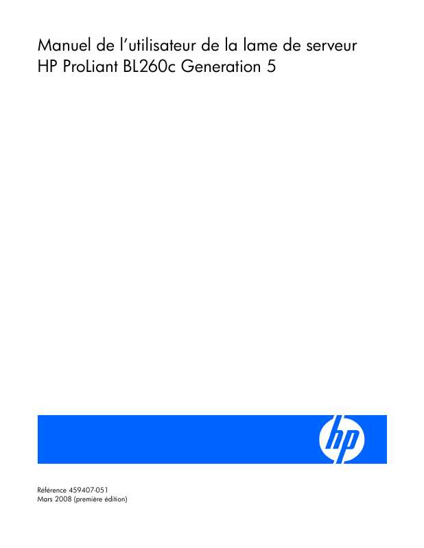 Guide utilisation HP PROLIANT BL260C G5 SERVER  de la marque HP