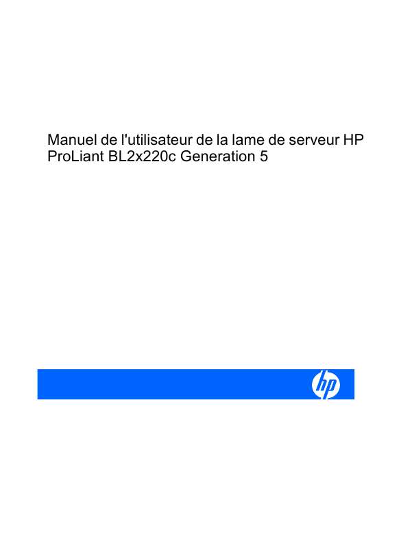 Guide utilisation HP PROLIANT BL2X220C G5 SERVER  de la marque HP
