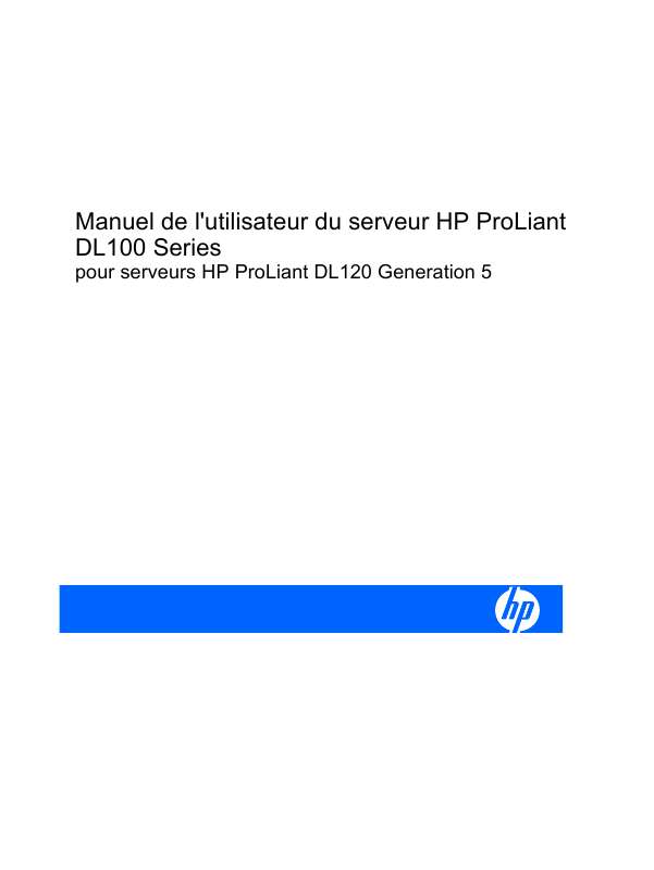 Guide utilisation HP PROLIANT DL120 G5 SERVER  de la marque HP
