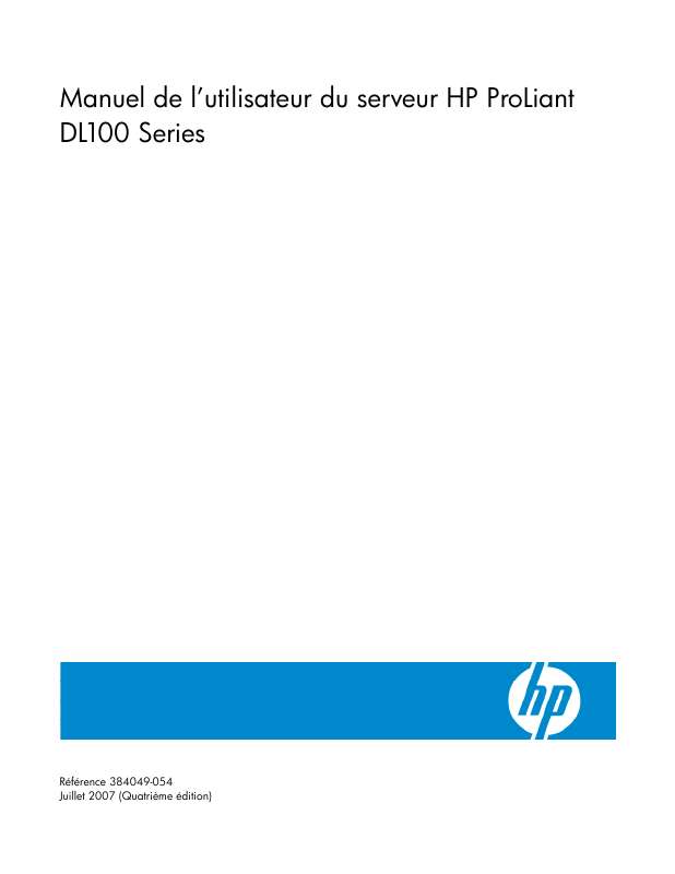 Guide utilisation HP PROLIANT DL180 SERVER  de la marque HP