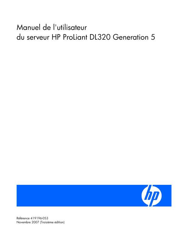 Guide utilisation HP PROLIANT DL320 G5 SERVER  de la marque HP