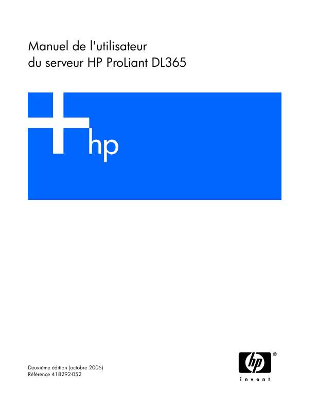 Guide utilisation HP PROLIANT DL365 SERVER  de la marque HP