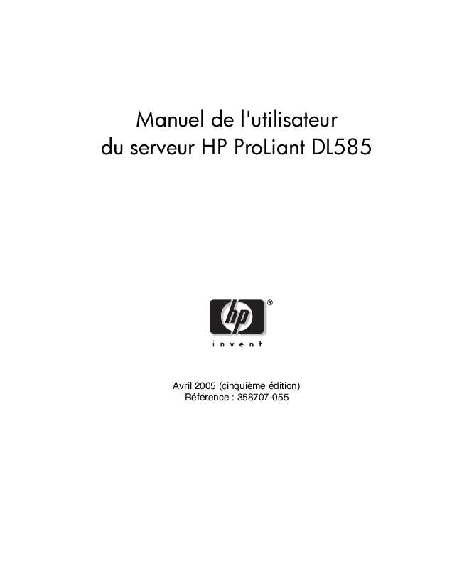 Guide utilisation HP PROLIANT DL585 SERVER  de la marque HP