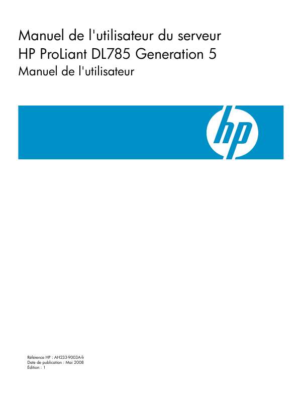 Guide utilisation HP PROLIANT DL785 G5 SERVER  de la marque HP